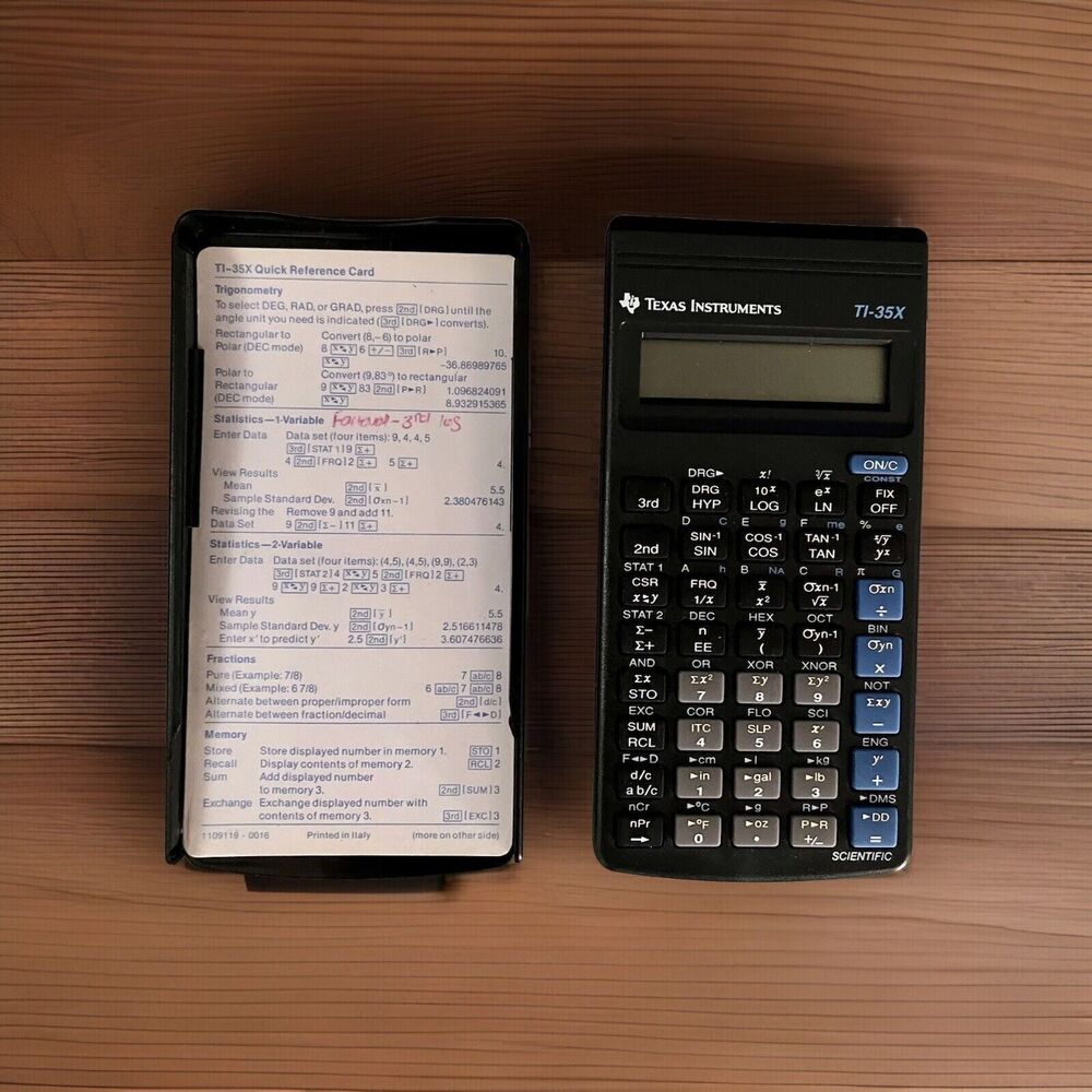 Texas Instruments TI-35X Scientific Calculator W/Cover & Reference Card Academic